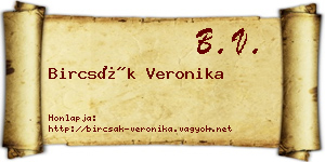 Bircsák Veronika névjegykártya